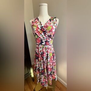 Lands' End Vibrant Floral Midi Dress